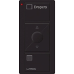 Lutron PJ2-3BRL-GBL-S07 Pico Wireless Control with indicator LED, 434 Mhz, 3-Button with Raise/Lower and Drapery Text Engraving in Black