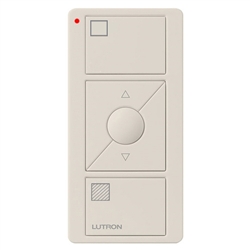 Lutron PJ2-3BRL-GLA-S01 Pico Wireless Control with indicator LED, 434 Mhz, 3-Button with Raise/Lower and Shade Icon Engraving in Light Almond