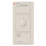 Lutron PJ2-3BRL-GLA-S02 Pico Wireless Control with indicator LED, 434 Mhz, 3-Button with Raise/Lower and Shade Text Engraving in Light Almond