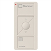 Lutron PJ2-3BRL-GLA-S03 Pico Wireless Control with indicator LED, 434 Mhz, 3-Button with Raise/Lower and Blackout Text Engraving in Light Almond