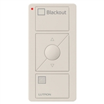 Lutron PJ2-3BRL-GLA-S03 Pico Wireless Control with indicator LED, 434 Mhz, 3-Button with Raise/Lower and Blackout Text Engraving in Light Almond