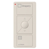 Lutron PJ2-3BRL-GLA-S07 Pico Wireless Control with indicator LED, 434 Mhz, 3-Button with Raise/Lower and Drapery Text Engraving in Light Almond