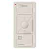Lutron PJ2-3BRL-GLA-S09 Pico Wireless Control with indicator LED, 434 Mhz, 3-Button with Raise/Lower and Sheer Blind Text Engraving in Light Almond
