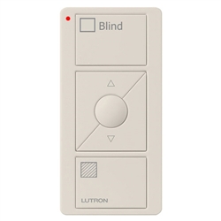 Lutron PJ2-3BRL-GLA-S09 Pico Wireless Control with indicator LED, 434 Mhz, 3-Button with Raise/Lower and Sheer Blind Text Engraving in Light Almond