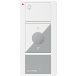 Lutron PJ2-3BRL-GWG-L01 Pico Wireless Control with indicator LED, 434 Mhz, 3-Button with Raise/Lower and Icon Engraving in White and Gray