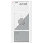 Lutron PJ2-3BRL-GWG-S03 Pico Wireless Control with indicator LED, 434 Mhz, 3-Button with Raise/Lower and Blackout Text Engraving in White and Gray