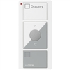 Lutron PJ2-3BRL-GWG-S07 Pico Wireless Control with indicator LED, 434 Mhz, 3-Button with Raise/Lower and Drapery Text Engraving in White and Gray
