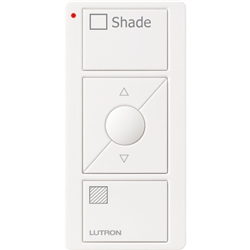Lutron PJ2-3BRL-GWH-S02 Pico Wireless Control with indicator LED, 434 Mhz, 3-Button with Raise/Lower and Shade Text Engraving in White