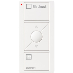 Lutron PJ2-3BRL-GWH-S03 Pico Wireless Control with indicator LED, 434 Mhz, 3-Button with Raise/Lower and Blackout Text Engraving in White