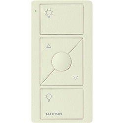 Lutron PJ2-3BRL-TBI-L01 Pico Wireless Control with indicator LED, 434 Mhz, 3-Button with Raise/Lower and Icon Engraving in Biscuit, Satin Color