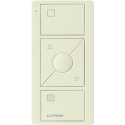 Lutron PJ2-3BRL-TBI-S01 Pico Wireless Control with indicator LED, 434 Mhz, 3-Button with Raise/Lower and Shade Icon Engraving in Biscuit, Satin Color