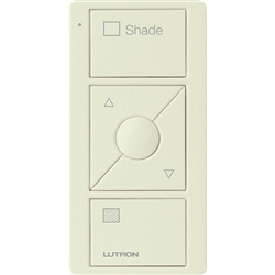 Lutron PJ2-3BRL-TBI-S02 Pico Wireless Control with indicator LED, 434 Mhz, 3-Button with Raise/Lower and Shade Text Engraving in Biscuit, Satin Color