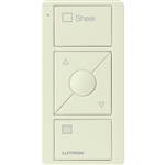 Lutron PJ2-3BRL-TBI-S04 Pico Wireless Control with indicator LED, 434 Mhz, 3-Button with Raise/Lower and Sheer Text Engraving in Biscuit, Satin Color