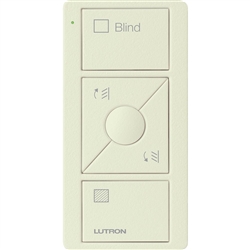 Lutron PJ2-3BRL-TBI-S05 Pico Wireless Control with indicator LED, 434 Mhz, 3-Button with Raise/Lower and Blind Text Engraving in Biscuit, Satin Color