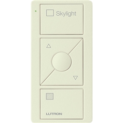 Lutron PJ2-3BRL-TBI-S06 Pico Wireless Control with indicator LED, 434 Mhz, 3-Button with Raise/Lower and Skylight Text Engraving in Biscuit, Satin Color