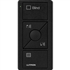 Lutron PJ2-3BRL-TMN-S05 Pico Wireless Control with indicator LED, 434 Mhz, 3-Button with Raise/Lower and Blind Text Engraving in Black, Satin Color