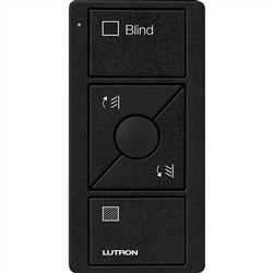 Lutron PJ2-3BRL-TMN-S05 Pico Wireless Control with indicator LED, 434 Mhz, 3-Button with Raise/Lower and Blind Text Engraving in Black, Satin Color