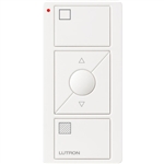 Lutron PJ2-3BRL-TSW-S01 Pico Wireless Control with indicator LED, 434 Mhz, 3-Button with Raise/Lower and Shade Icon Engraving in White, Satin Color