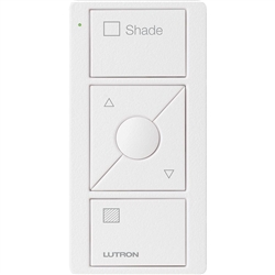Lutron PJ2-3BRL-TSW-S02 Pico Wireless Control with indicator LED, 434 Mhz, 3-Button with Raise/Lower and Shade Text Engraving in White, Satin Color