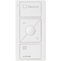 Lutron PJ2-3BRL-TSW-S03 Pico Wireless Control with indicator LED, 434 Mhz, 3-Button with Raise/Lower and White, Satin Colorout Text Engraving in White, Satin Color