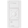 Lutron PJ2-3BRL-TSW-S04 Pico Wireless Control with indicator LED, 434 Mhz, 3-Button with Raise/Lower and Sheer Text Engraving in White, Satin Color