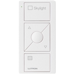 Lutron PJ2-3BRL-TSW-S06 Pico Wireless Control with indicator LED, 434 Mhz, 3-Button with Raise/Lower and Skylight Text Engraving in White, Satin Color