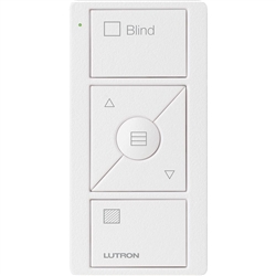 Lutron PJ2-3BRL-TSW-S09 Pico Wireless Control with indicator LED, 434 Mhz, 3-Button with Raise/Lower and Sheer Blind Text Engraving in White, Satin Color