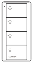 Lutron PJ2-4B-GBL-ES2 Pico 4-Button Wireless Remote, Scene Control for Shade,  with Custom Engraving, in Black