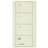 Lutron PJ2-4B-TBI-S01 Pico Wireless Control with indicator LED, RF signal, 4-Button Zone Control with Shade Icon Engraving in Biscuit, Satin Color