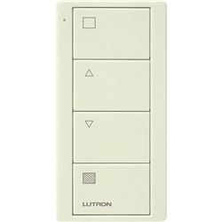 Lutron PJ2-4B-TBI-S01 Pico Wireless Control with indicator LED, RF signal, 4-Button Zone Control with Shade Icon Engraving in Biscuit, Satin Color