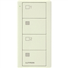 Lutron PJ2-4B-TBI-S21 Pico Wireless Control with indicator LED, RF signal, 4-Button 2-Group Control with Shade Icon Engraving in Biscuit, Satin Color