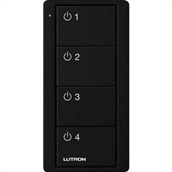 Lutron PJ2-4B-TMN-L41 Pico Wireless Control with indicator LED, RF signal, 4-Button 4-Group Toggle with Light Icon Engraving in Black, Satin Color