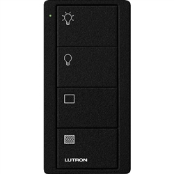 Lutron PJ2-4B-TMN-LS21 Pico Wireless Control with indicator LED, RF signal, 4-Button 2-Group Control with Shade Icon Engraving in Black, Satin Color