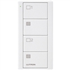 Lutron PJ2-4B-TSW-S21 Pico Wireless Control with indicator LED, RF signal, 4-Button 2-Group Control with Shade Icon Engraving in White, Satin Color