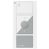 Lutron PJN-3BRL-GWG-L01 Pico Wireless Control with indicator LED and Nightlight, 434 Mhz, 3-Button with Raise/Lower and Light Icon Engraving in White and Gray