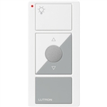 Lutron PJN-3BRL-GWG-L01 Pico Wireless Control with indicator LED and Nightlight, 434 Mhz, 3-Button with Raise/Lower and Light Icon Engraving in White and Gray