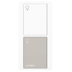 Lutron PX-2B-GWG-I01 Pico Wired Control, 2-Button with Icon Engraving in White and Gray