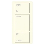 Lutron PX-3B-GLA-I01 Pico Wired Control, 3-Button with Icon Engraving in Light Almond