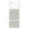 Lutron PX-3B-GWG-I01 Pico Wired Control, 3-Button with Icon Engraving in White and Gray