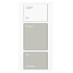 Lutron PX-3B-GWG-I01 Pico Wired Control, 3-Button with Icon Engraving in White and Gray