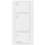 Lutron PX-3B-GWH-I01 Pico Wired Control, 3-Button with Icon Engraving in White