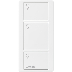 Lutron PX-3B-GWH-I01 Pico Wired Control, 3-Button with Icon Engraving in White