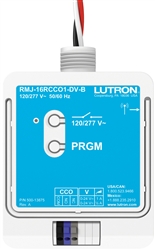 Lutron RMJ-16RCCO1-DV-B PowPak relay module 16A 120-277V, 434 MHz, J-box Knockout Mount, with contact closure output