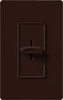 Lutron S-1000-BR Skylark 1000W Incandescent / Halogen Single Pole Slide-to-Off Dimmer in Brown