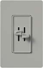 Lutron S2-L-GR Skylark 2 x 300W Incandescent / Halogen Single Pole Dual Dimmer in Gray