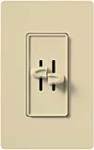 Lutron S2-L-IV Skylark 2 x 300W Incandescent / Halogen Single Pole Dual Dimmer in Ivory