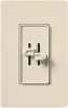 Lutron S2-L-LA Skylark 2 x 300W Incandescent / Halogen Single Pole Dual Dimmer in Light Almond