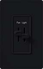 Lutron S2-LF-BL Skylark 300W & 2.5A Single Pole Incandescent / Halogen Dimmer and Fully Variable Fan Control in Black