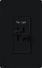 Lutron S2-LF-BL Skylark 300W & 2.5A Single Pole Incandescent / Halogen Dimmer and Fully Variable Fan Control in Black