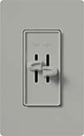 Lutron S2-LF-GR Skylark 300W & 2.5A Single Pole Incandescent / Halogen Dimmer and Fully Variable Fan Control in Gray